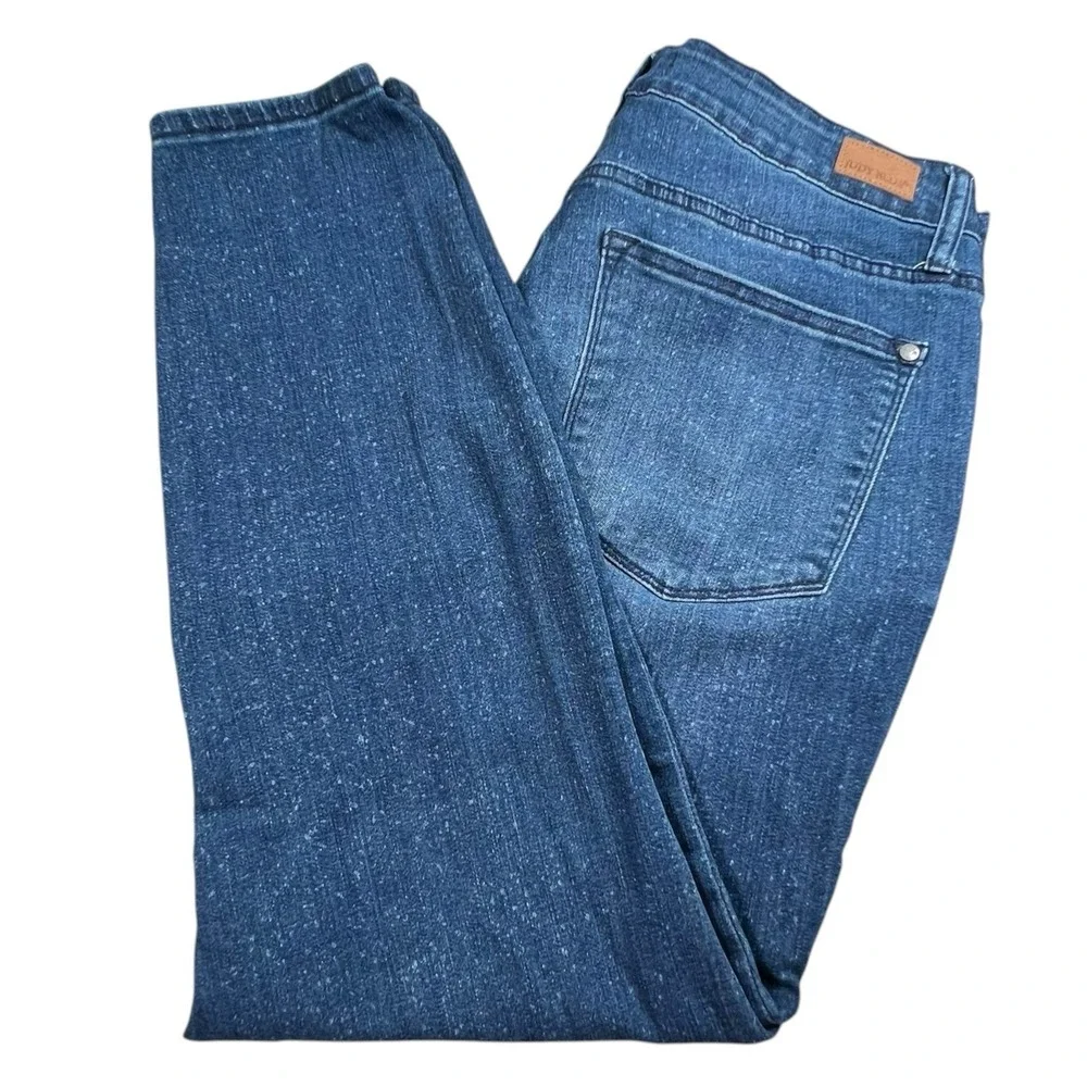 Judy Blue Womens 16W Relaxed Fit Skinny Spotted Dark Wash High Rise Stretch Jean
